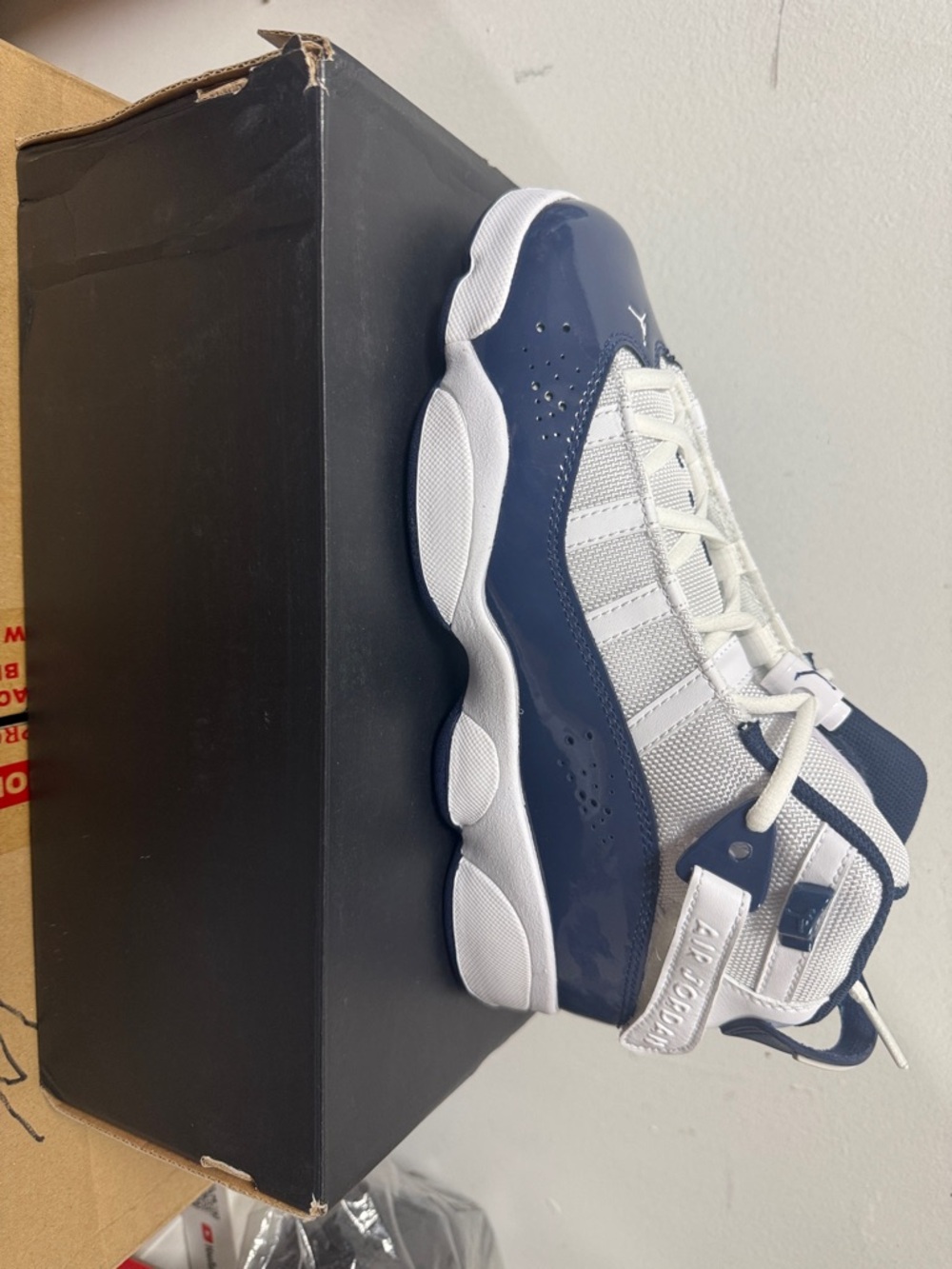 Jordan 6 Rings GS Sneakers White and Navy Blue Air NIB
